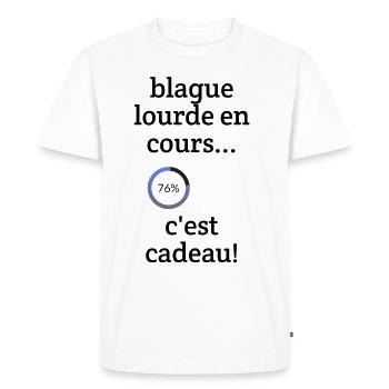 T-shirt homme humour - T-shirt Premium bio Homme - blanc - Devant - Nico (187cm)