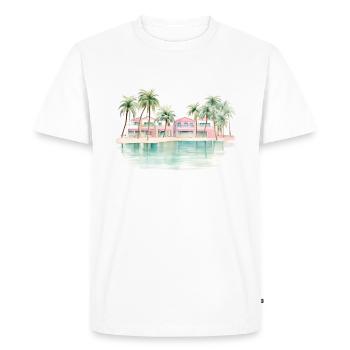 Conception d’aquarelle de Miami Beach - T-shirt Premium bio Homme - blanc - Devant - Nico (187cm)
