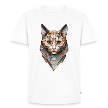 Geometric Cat Diversity - Men's Premium Organic T-Shirt - white - Front - Nico (187cm)