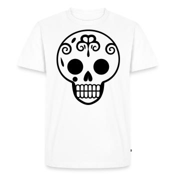 tete de mort mexicaine - T-shirt Premium bio Homme - blanc - Devant - Nico (187cm)