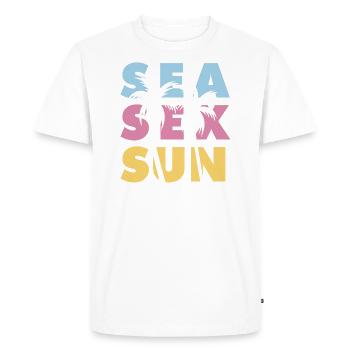 Design Sea S*x Sun Summer Vibe - T-shirt Premium bio Homme - blanc - Devant - Nico (187cm)