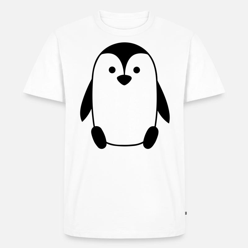 Pinguin - Männer Premium Bio T-Shirt - Weiß