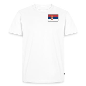 Serbia Jersey Look - Србија - Flag Flag Chest - Men's Premium Organic T-Shirt - white - Front - Nico (187cm)