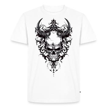 Crâne cornu gothique - T-shirt Premium bio Homme - blanc - Devant - Nico (187cm)