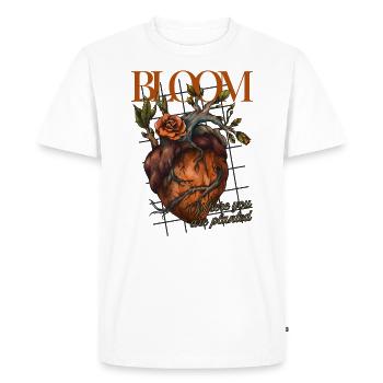 Blooming Heart - Men's Premium Organic T-Shirt - white - Front - Nico (187cm)