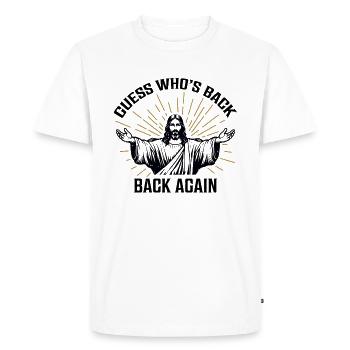 Devinez qui est de retour, de retour - T-shirt Premium bio Homme - blanc - Devant - Nico (187cm)