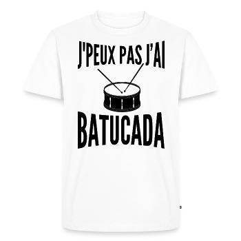 Batucada | Percussion | Samba - T-shirt Premium bio Homme - blanc - Devant - Nico (187cm)