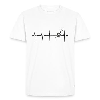 my heart beats for knitting - Men's Premium Organic T-Shirt - white - Front - Nico (187cm)