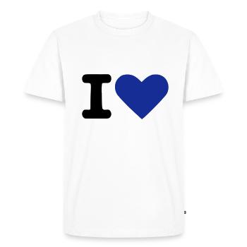 I love - I heart - Men's Premium Organic T-Shirt - white - Front - Nico (187cm)