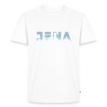 Jena Silhouette Skyline - Men's Premium Organic T-Shirt - white - Front - Nico (187cm)