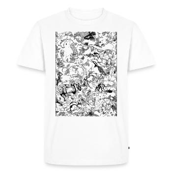 Bulk animals (black) - Men's Premium Organic T-Shirt - white - Front - Nico (187cm)
