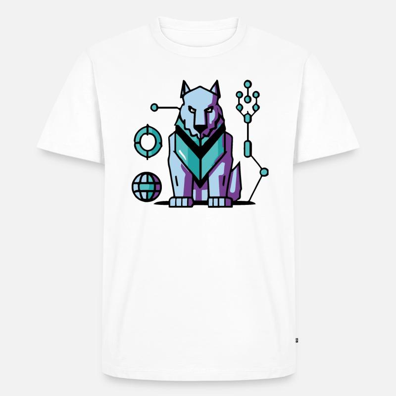 Futuristischer Cyber Wolf - Männer Premium Bio T-Shirt - undefined