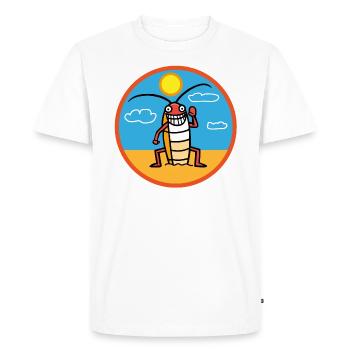 Cockroach on the beach sunbathing - Men's Premium Organic T-Shirt - white - Front - Nico (187cm)