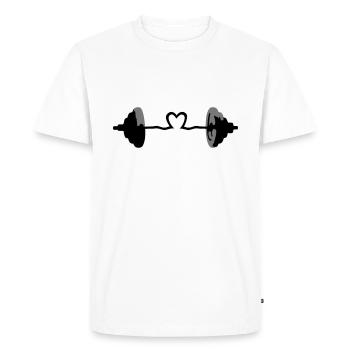 Weights, Barbell, Muscles - T-shirt Premium bio Homme - blanc - Devant - Nico (187cm)