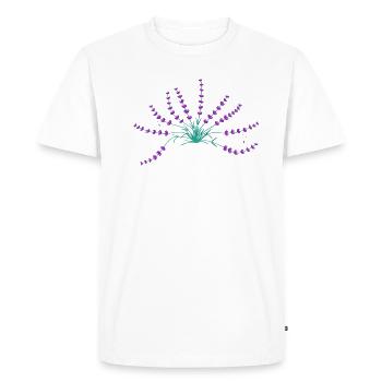 Lavendel - Männer Premium Bio T-Shirt - Weiß - Vorne - Nico (187cm)