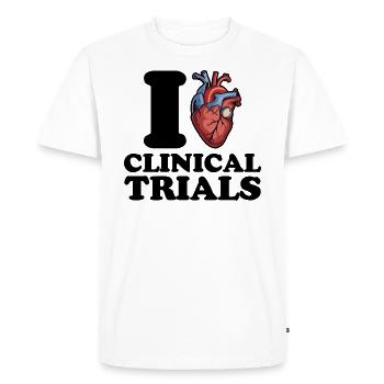 I love clinical trials - Men's Premium Organic T-Shirt - white - Front - Nico (187cm)