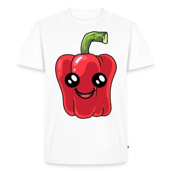 Poivrons Poivrons Légumes Végétarien Cuisiner - T-shirt Premium bio Homme - blanc - Devant - Nico (187cm)