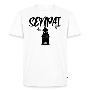 senpai - Men's Premium Organic T-Shirt - white - Front - Nico (187cm)