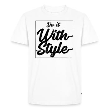 Faites-le avec le style - T-shirt Premium bio Homme - blanc - Devant - Nico (187cm)
