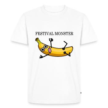 Festival banane - T-shirt Premium bio Homme - blanc - Devant - Nico (187cm)