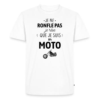 Je ne ronfle pas - T-shirt Premium bio Homme - blanc - Devant - Nico (187cm)