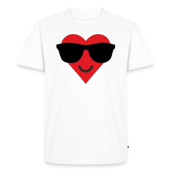Heart smilie - Men's Premium Organic T-Shirt - white - Front - Nico (187cm)