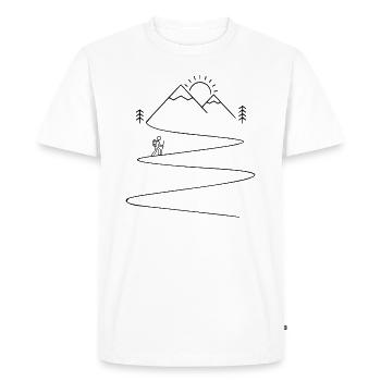 randonnée pédestre - T-shirt Premium bio Homme - blanc - Devant - Nico (187cm)