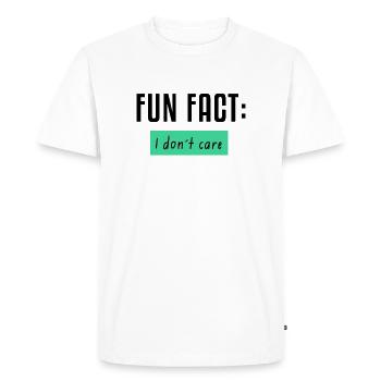Fun Fact: I don't care - Men's Premium Organic T-Shirt - white - Front - Nico (187cm)