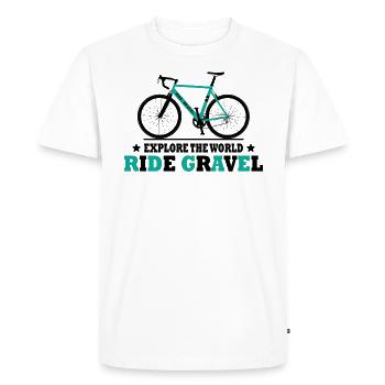 Ride Gravel - Cyclocross Road Bike Cyclist Cadeaux - T-shirt Premium bio Homme - blanc - Devant - Nico (187cm)