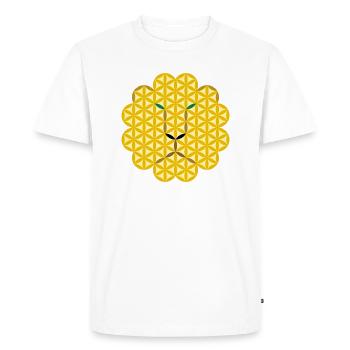 Lion de vie - Alpha Gr/E - T-shirt Premium bio Homme - blanc - Devant - Nico (187cm)