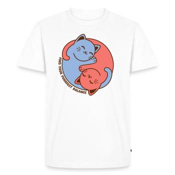 Find Your Purrfect Balance - Men's Premium Organic T-Shirt - white - Front - Nico (187cm)