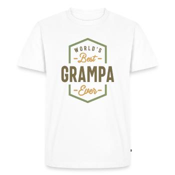 World's Best Grampa Ever - Legendary Grandpa - Men's Premium Organic T-Shirt - white - Front - Nico (187cm)