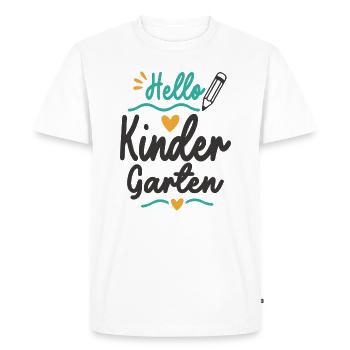 Hello Kindergarten Back To School Teacher Student - Men's Premium Organic T-Shirt - white - Front - Nico (187cm)