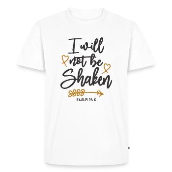 Unshakeable Faith - Psalm 16:8 Christian Design - Men's Premium Organic T-Shirt - white - Front - Nico (187cm)