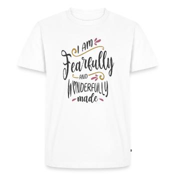 Divinely - I am Fearfully and Wonderfully Made - Men's Premium Organic T-Shirt - white - Front - Nico (187cm)