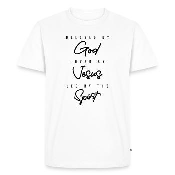 God Loved Jesus Led Spirit - Christian - Men's Premium Organic T-Shirt - white - Front - Nico (187cm)