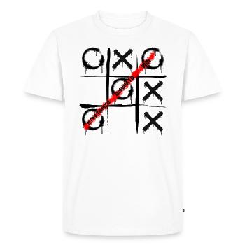 Tic Tac Toe - Graffiti Style - Men's Premium Organic T-Shirt - white - Front - Nico (187cm)