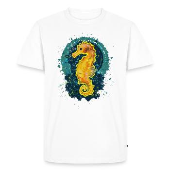 Hippocampe heureux - T-shirt Premium bio Homme - blanc - Devant - Nico (187cm)