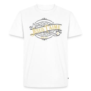 Jésus t'aime - T-shirt Premium bio Homme - blanc - Devant - Nico (187cm)