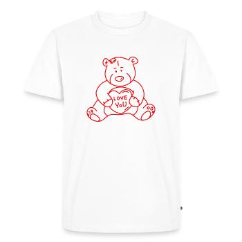 Valentienstag Liebe Bär Teddy i Love gay bear herz - Männer Premium Bio T-Shirt - Weiß - Vorne - Nico (187cm)