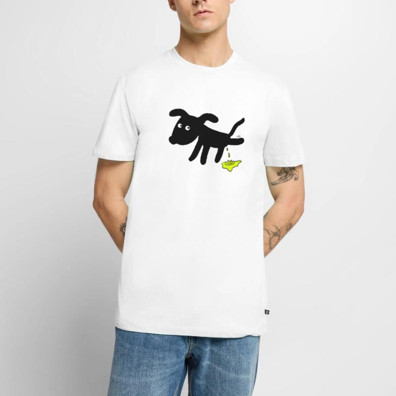 Hund pinkelt Hunde Männer Premium Bio T-Shirt