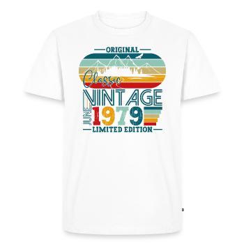Original June Vintage 1979 43rd Birthday Men - Men's Premium Organic T-Shirt - white - Front - Nico (187cm)