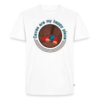 Caves Are My Happy Place Funny Caver Spelunking - Men's Premium Organic T-Shirt - white - Front - Nico (187cm)