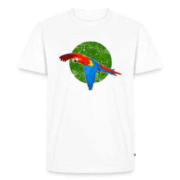 Moins de gens Plus de perroquets Ara écarlate produit - T-shirt Premium bio Homme - blanc - Devant - Nico (187cm)