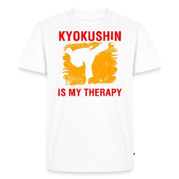 Kyokushin Is My Therapy Martial Arts Karate Quote - Men's Premium Organic T-Shirt - white - Front - Nico (187cm)