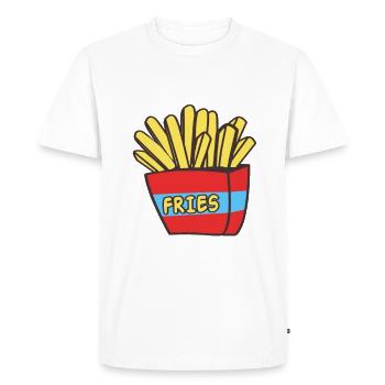 French fries - Men's Premium Organic T-Shirt - white - Front - Nico (187cm)