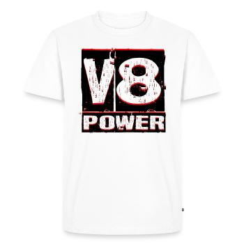 V8 - T-shirt Premium bio Homme - blanc - Devant - Nico (187cm)
