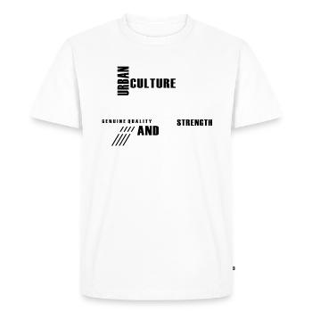 AUTHENTIC URBAN CULTURE - Men's Premium Organic T-Shirt - white - Front - Nico (187cm)