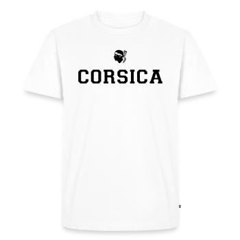 Corsica et Ecusson - T-shirt Premium bio Homme - blanc - Devant - Nico (187cm)