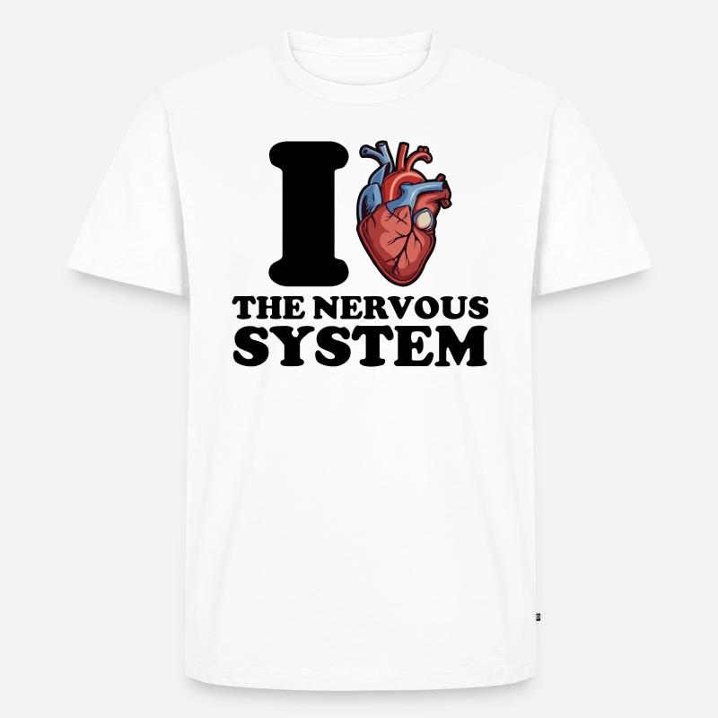 Ich liebe das Nervensystem - Männer Premium Bio T-Shirt - Weiß